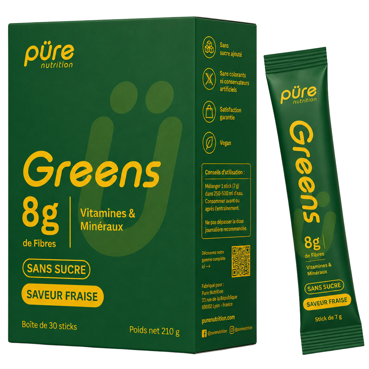 püre Greens — Sticks — Strawberry